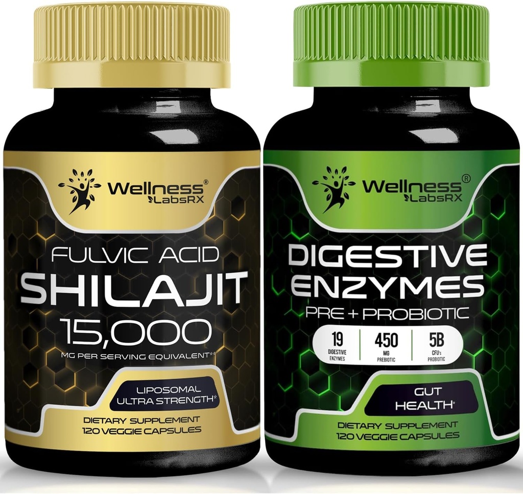 WELLNESS LABSRX Digestivní enzymy Kapsle PHARMAN124; Shilajit Kapsle