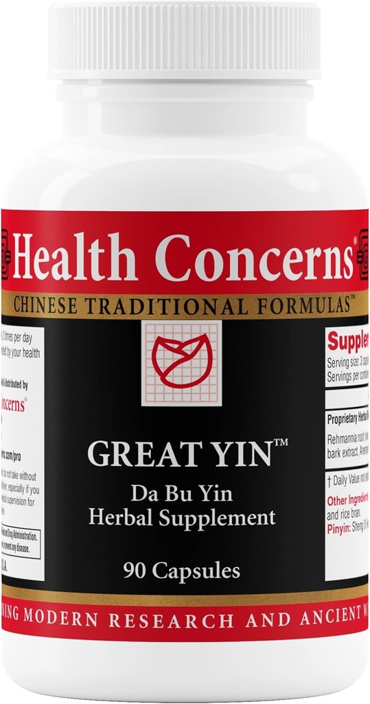 Zdravotní problémy Great Yin - Menopauza Relief Supplement - Hot Flash Support - Night Sweats & Deficiency Heat - Tradiční čínská bylina Formule pro ženské zdraví a hormonální rovnováhu - 90 Kapsle