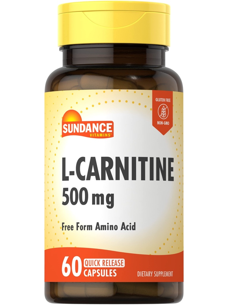 Sundance L- karnitin Tartate dodatek 500mg 600mg 124; 60 Kapsle 124; Volný formulář Amino kyselinu 124; Non- GMO a gluten zdarma pilulky