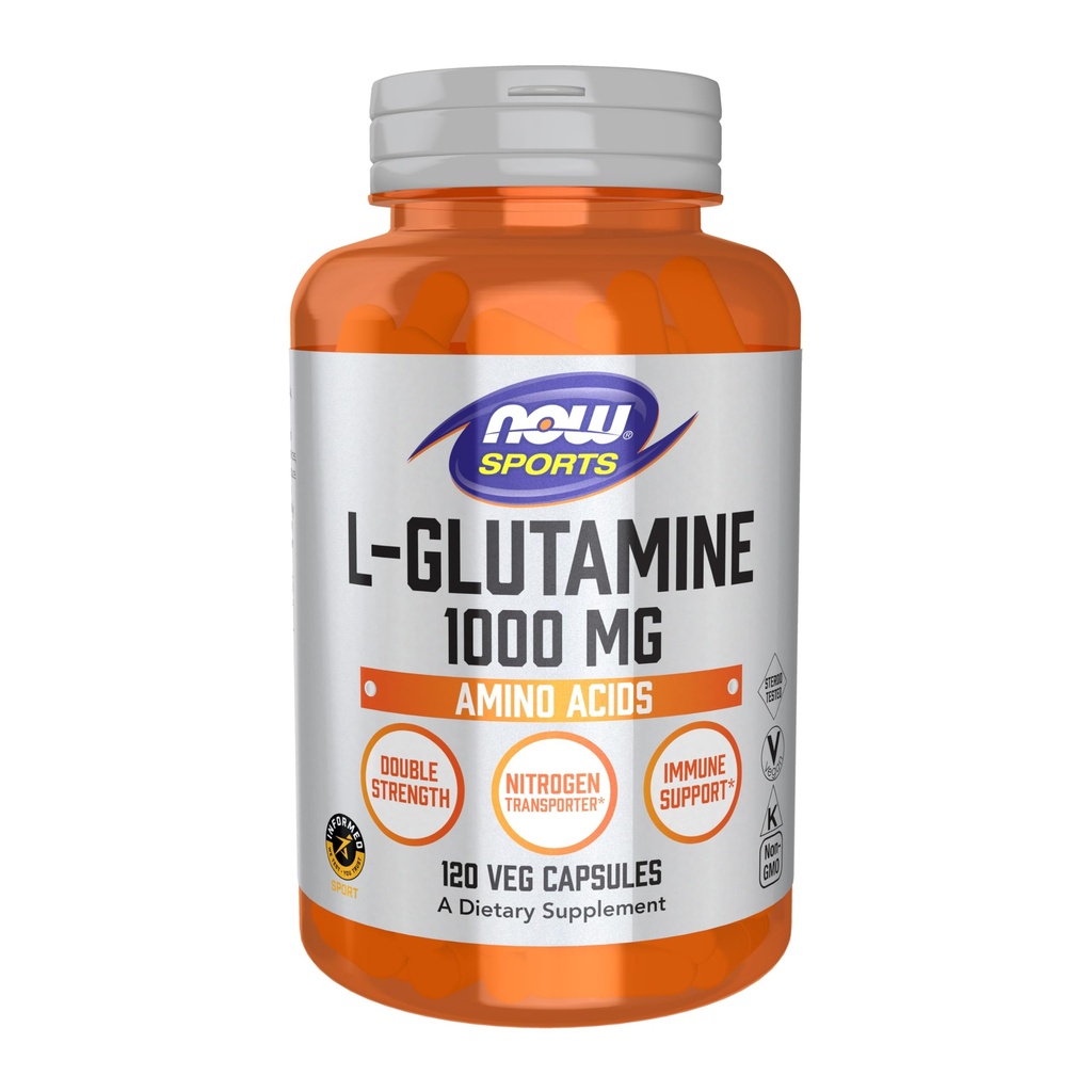 Foods Sports Nutrition, L- glutamin, Double Strength 1000 mg, Amino Acid, 120 Veg Kapsle