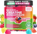 Novomins Creatine Monohydrát Gummies 5000mg pro muže a ženy, Chewables Creatine Monohydrát pro svalovou sílu, Muscle Builder, Energy Boost, Pre- Workout Dodatek (120 Počet)