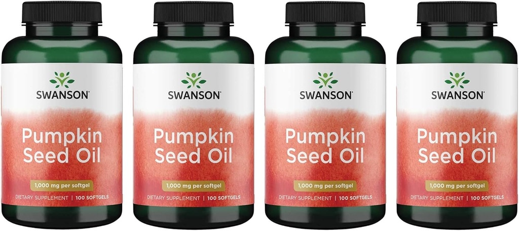 Swanson Pumpkin Seed Oil - High Bioavailable EFA - (100 Softgelových tobolek, 1000mg každý) 4 balení
