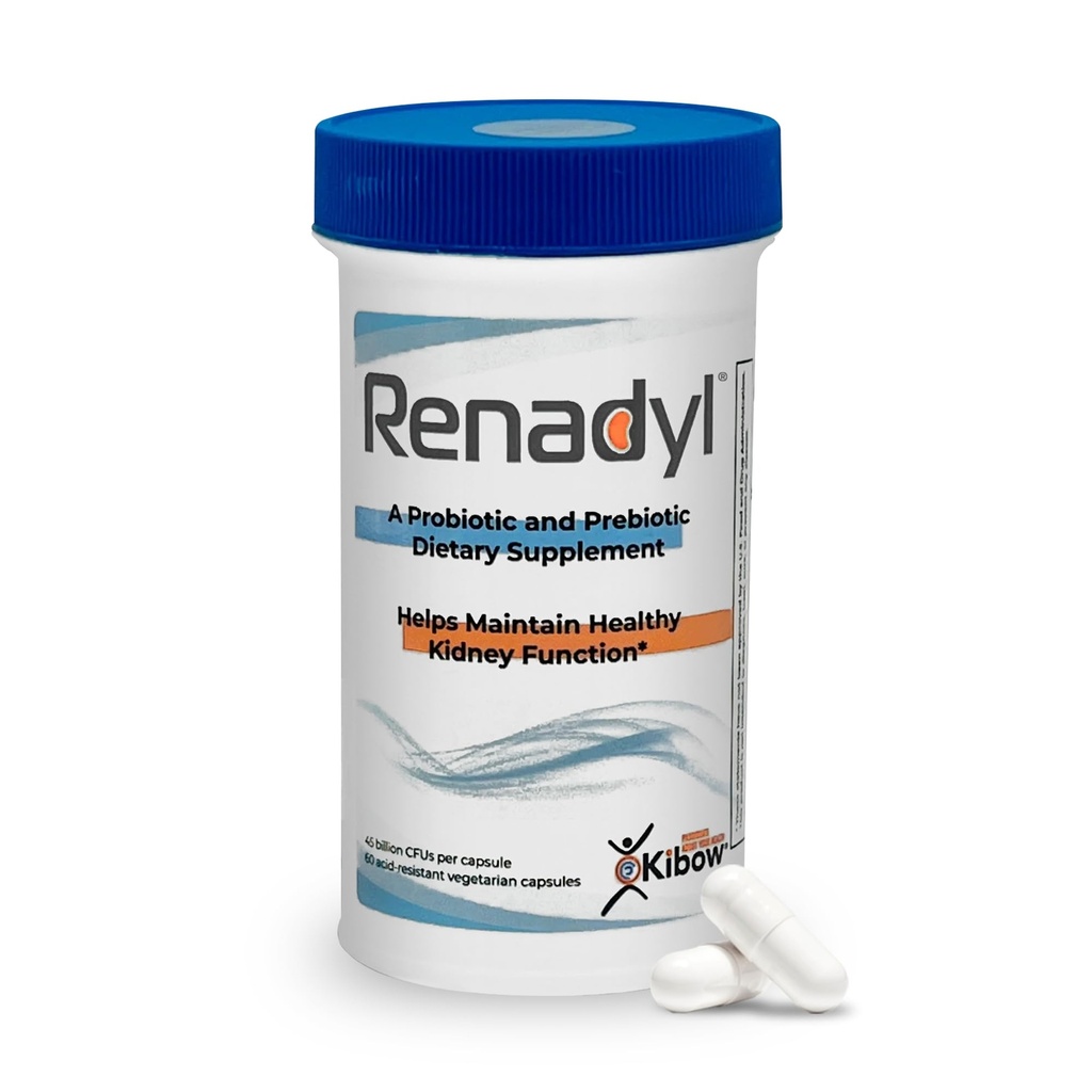 Renadyl Ledviny Probiotický dodatek 124; Močovina, Kreatinin, & Podpora kyseliny močové 124; 45 Miliardy CFU 124; Klinicky testované, Non- GMO, & Made in USA, 60 Kapsle (1 láhev, 1 měsíc dodávky)