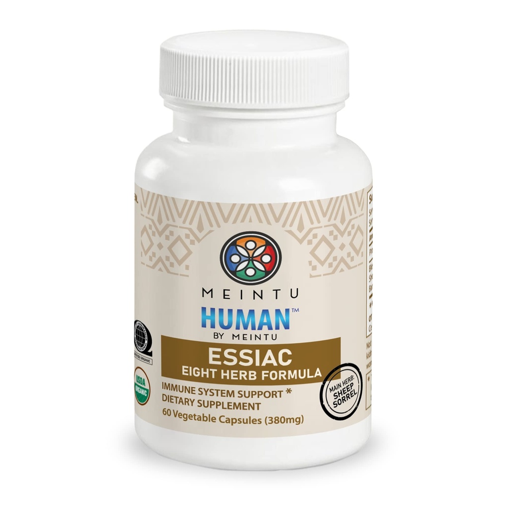 Meintu Organic 8 Herb Essiac Kapsle - Pokročilý silný antioxidant Směs pomoci podporovat celkové zdraví - 100% organické Essiac Tea 8 Herb Dodatek - 60 Kapsle