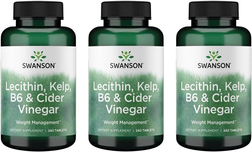 Swanson Lecithin Kelp B-6 & Cider ocet 240 Tabs (3 balení)