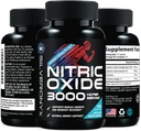 Extra Strength Oxid dusnatý Dodatek 3X Strengine L Arginin, Citrulline Malate, AAKG, Beta Alanin - Premium Muscle Supporting Nitric Booster - Přírodní energie a srdeční podpora zdraví - 180 Kapsle