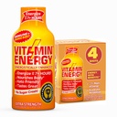 Vitamin Energy Imunní + Extra Síla Energy Shot - Orange Burst - 100% DV B-Vitamíny & 260mg Kofein - Nulové kalorie, Sugar- Free, Vegan, - Imunity & Energy Support - 1.93 fl oz, 4- Pack