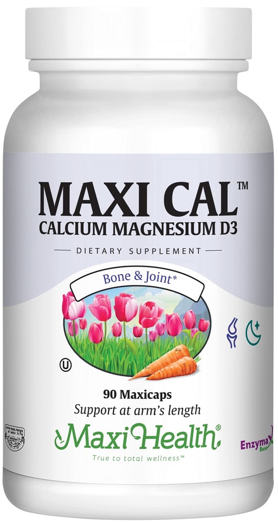 Maxi Health vápník 1000 mg dodatek s vitamínem D3 (1000 IU) a hořčík (500 mg) - Kost, zuby a společná podpora pro muže a ženy - 90 Kapsle