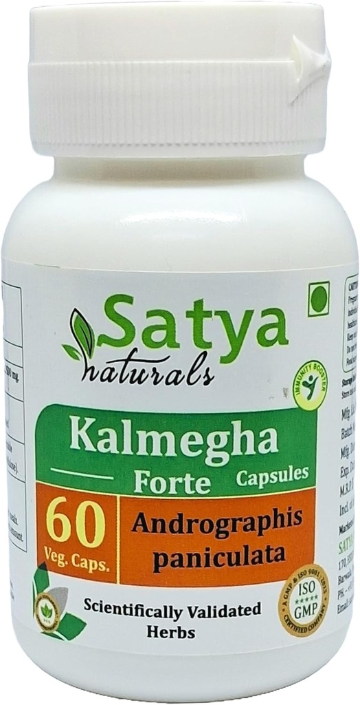 Kalmegha Forte Kapsle 500 mg. 60 Veg. Kapsle 124; Kalmegha (Andrographis Paniculata) Extrakční kapsle pro muže a ženy 124; Ayurvedic Herbal Supplement / Remedies 124; 10: 1 Forte (1 lahvička 60 Kapsle)