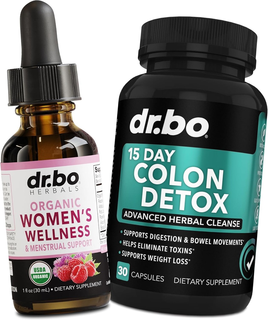 Hormon Balance pro ženy & Colon Cleanse - Organic Hormonal Balance Doplňky Liquid Kapky & Menstruační křeče období Podpora - 15 Den Intestinal Cleanse pilulky & Probiotic Colon Cleanser Detox