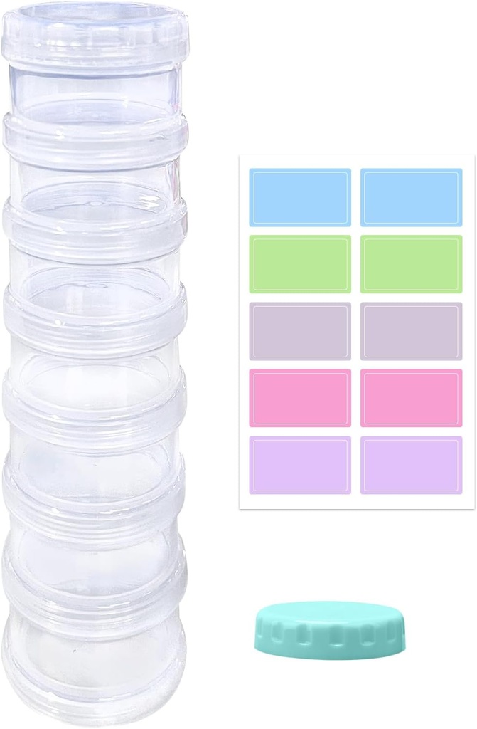 7 Den Pořadatel pilulek Případ Stackable Týdenní doplňky Vitamíny Pilulky Držák Dipenser velký jasný průhledný s Extra Lid