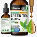 BIO KRAUTER Green Tea Extract Liquid Drops - Zelený čaj doplňky - Antioxidant Source - Alkohol a cukr zdarma - 2 Fl.Oz.