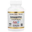 California Gold Nutrition Astaxanthin, Antioxidant karotenoid, AstaLif Čistá islandská biologicky aktivní 99% Isomer, 12 mg, 120 Veggie Softgels