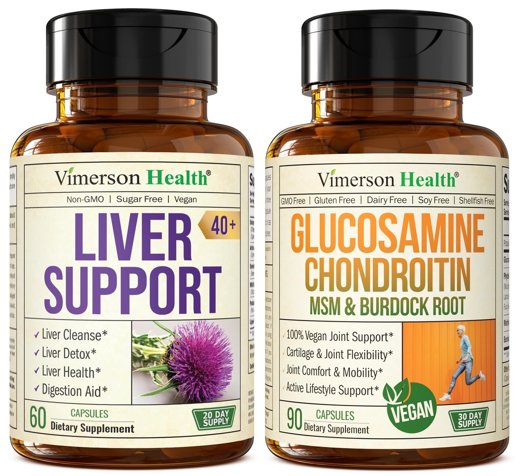Jaterní čištění Detox & opravy Mléko Thistle dodatek & Vegan Glucosamine Chondroitin MSM společný doplněk podpory