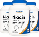 Nutricost Niacin (vitamin B3) 500mg, 240 tobolek (3 lahve) - Niacin Flush