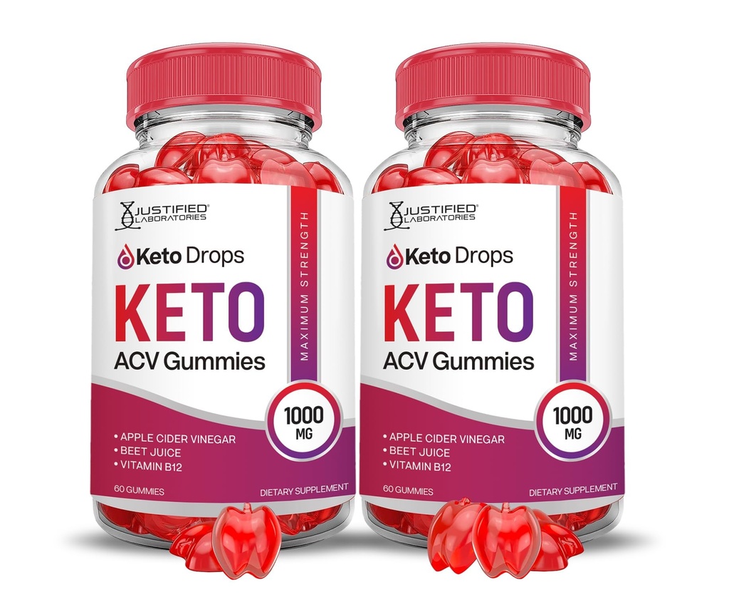 Odůvodněné laboratoře (2 balení Keto Drops Keto ACV Gummies Advanced Formule 1000MG Vyrobeno s granátovým máslem, šťávou, práškem B12 Vegan Non GMO 120 gummys