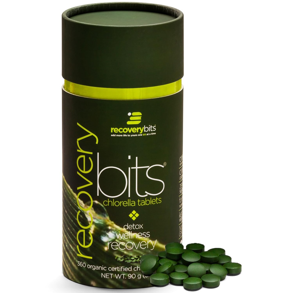 REVERYbits - Organic Chlorella Tablets - Plant- Based Algae Superfood - Chlorofyl - Cracked Cell Wall - Energy - Imunitation System - Detox - Keto - Vegan - Non- GMO - Small Canister - 360 Tablety