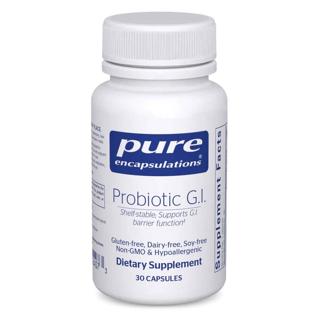 Čisté Enkapsulace Probiotický G.I. - Stabilní Probiotický pro střevní zdraví a gastrointestinální podporu - s Lactobacillus & Bifidobacterium - 30 Kapsle