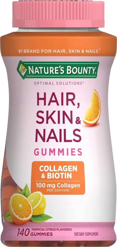 Příroda je Bounty s Biotin a kolagen, Citrus Gummies, 140 Ct