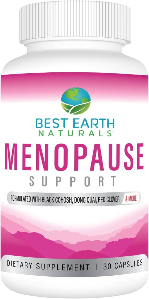 Nejlepší Naturals Země Menopauza Podpora pro horké záblesky, Mood Swings, Night Sweats, Zdravé hladiny hormonů a další. Vyrobeno s Black Cohosh, Chasteberry & Více