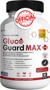Gluco Guard Max Daily Wellness Supplement s vitamíny, minerály a bylinkami - Chrom, hořčík, banaba, hořký melon a zinek - Non- GMO, gluten- Free - 60 Kapsle