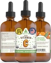 RawGuru Organic Vitamin C Tinktura - Tekutý vitamín C s stopovými minerály - Nano- Zpracovaný antioxidant & Imunitation Supplement Tincture - 30 Doručování Veganských kapek na 120 ml, Balení 1