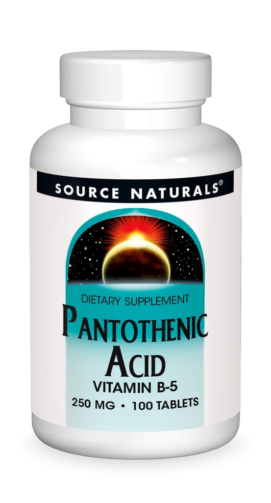 Zdroj Naturals Pantotenová kyselina 250 mg vitamin B-5 dodatek stravy - 100 tablet