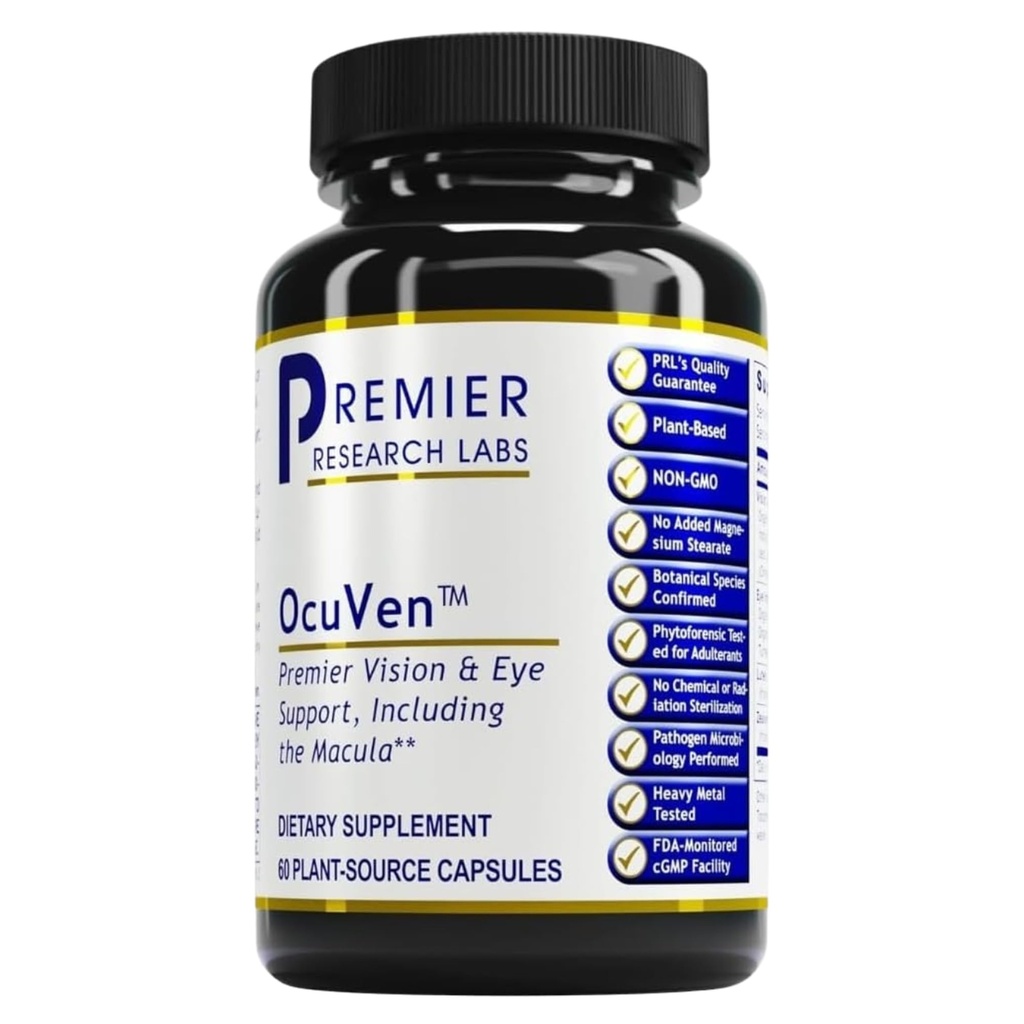 Premier Research Labs OcuVen - Lutein a Zeaxanthin dodatek, oční vitamíny, oční zdravotní doplňky pro dospělé a seniory, doplňky vidění, makulární zdraví, oční péče - 60 Vegetariánské kapsle