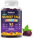 NuBest Tall Gummies for Kids Age 2 + & Teens IR 124; Síla kostí, imunita, trávicí zdraví s vápníkem, Vitamin D3, K2, B Complex, hořčík, zinek 124; 20 + Vitamíny, želé, bez přidaného cukru