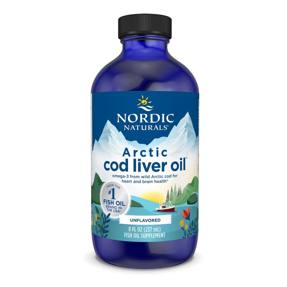 Nordic Naturals Arctic Cod Jaterní Oil, Neochucený - 8 oz - 1060 mg Total Omega-3s with EPA & DHA - Heart & Brain Health, Health Immunity, Celkově Wellness - Non- GMO - 48 Servings