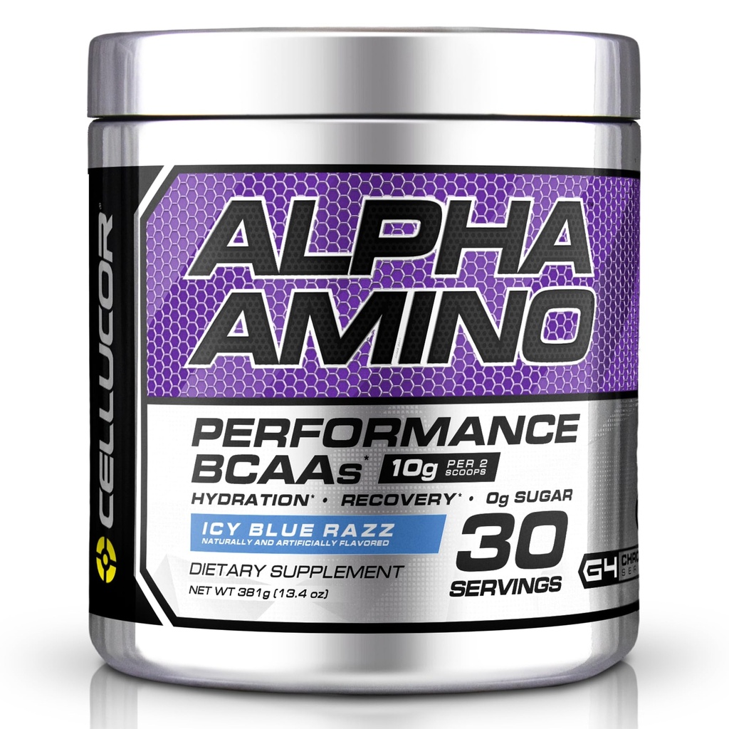 Cellucor Alpha Amino EAA & BCAA Powder CLAS124; Esenciální aminokyseliny s rozvětveným řetězcem + Electrolytes CLAS124; ICY Blue Razz CLAS124; 30 Servings