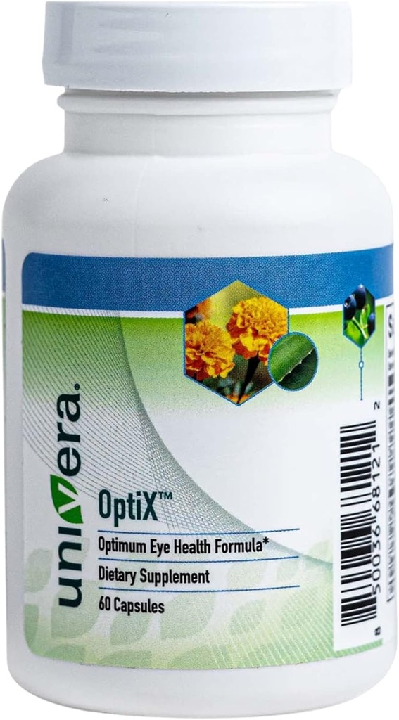 Univera OptiX, Eye Vitamíny, Lutein, Zeaxanthin, Vitamin C, Zinek, Beta karoten, Borůvky, Selen, Podporuje oční drážky, Udržuje zdravé oční čočky, 30 denní dodávky