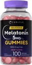 Carlyle Melatonin 5mg gumové gumy 124; 100 Počet 124; Berry Flavor 124; 100% droga zdarma 124; Non- GMO, gluten zdarma dodatek