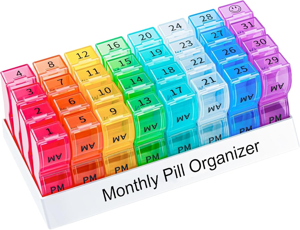 Měsíční Pill Organizátor 2 krát denně, jeden měsíc Pill Box AM PM, 30 Den Pill Pouzdro malé jednotky držet vitamín a cestovní medicína Organizátor, 31 Den Pill Organizátor, 4 Týden Pill Případy