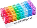 Měsíční Pill Organizátor 2 krát denně, jeden měsíc Pill Box AM PM, 30 Den Pill Pouzdro malé jednotky držet vitamín a cestovní medicína Organizátor, 31 Den Pill Organizátor, 4 Týden Pill Případy