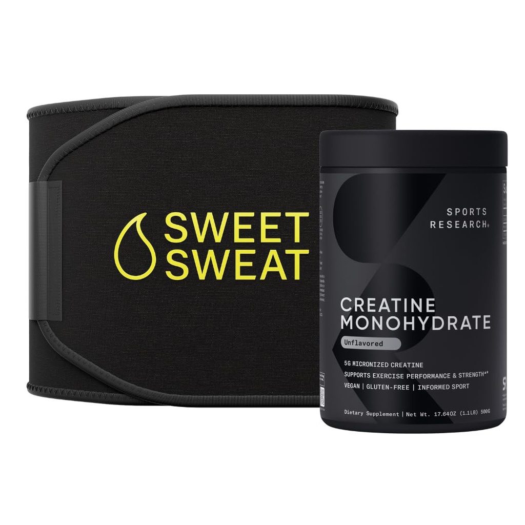 Sportovní výzkum stvoření Monohydrát a Sweet Sweet Waist Trimmer - černá a žlutá (malý)