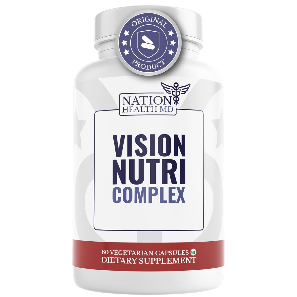 Vision Nutri Complex - Oční vitaminy s Luteinem, Bilberry - Oční a vizní zdraví pro muže a ženy - 60 Kapsle