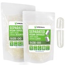 XPRS Nutra Vegan Velikost 00 Oddělené kapsle - 100 Hrabě Čiré Premium Prázdné kapsle Oddělené v sáčcích - 00 Pilulky Prázdné pro DIY Dodatek Náplň