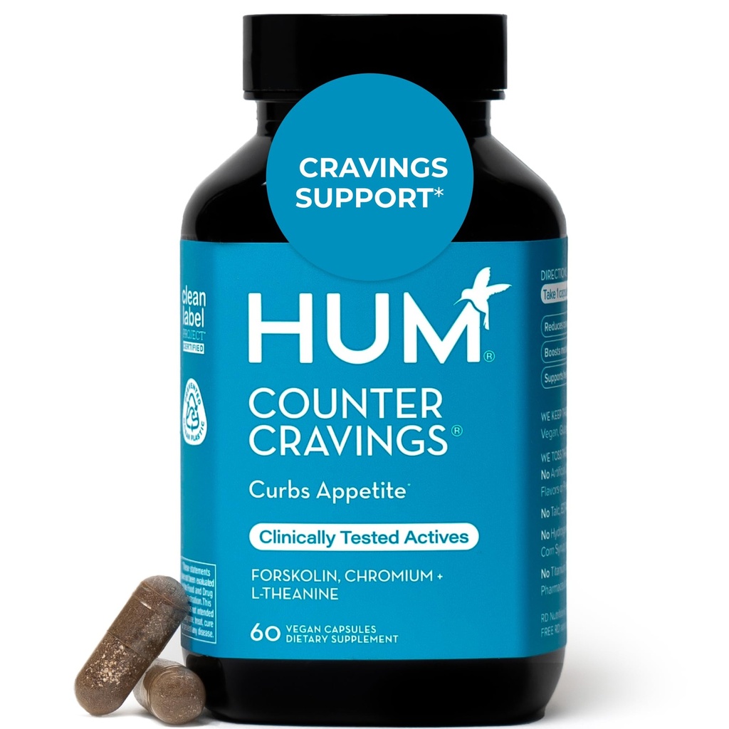 HUM Counter chutě Chromium doplňky s L Theanine, Seaweed Extract & Forskolin na pomoc podporu appetite, chutě, a rutiny, gluten zdarma, kofein zdarma Formule, 60 Vegan Kapsle