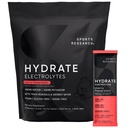 Sportovní výzkum Hydrate Electrolytes Powder Packets - Sugar- Free & Přirozeně ochucené vitamíny, minerály, a kokosová voda - Podporuje hydrataci - 16 Packets - Cherry Pomegranate