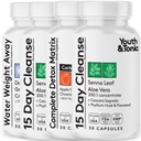 Detox Cleanse Kick Off Weight Management a Extra Colon Cleanser. 4pk pro vodní ztráty, nafouknutí, plochý žaludek, Pufness w jablečné víno, Senna Leaf, Glucomannan, Chrom, Probiotic 120 pilulky