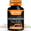 WELLNESS LABSRX Berberine Supplement 15,000mg - Berberine s Ceylon Cinnamon, Celková wellness podpůrná kapsle - 120 Kapsle (Balení po 1)