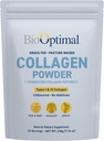BioOptimal Collagen Peptides Powder - Grass- Fed, Pasture- Zvýšený hydrolyzovaný protein dodatek pro pleť, vlasy, nehty - Non- GMO, Nulový cukr Denní dodatek pro muže a ženy (22 Služení)