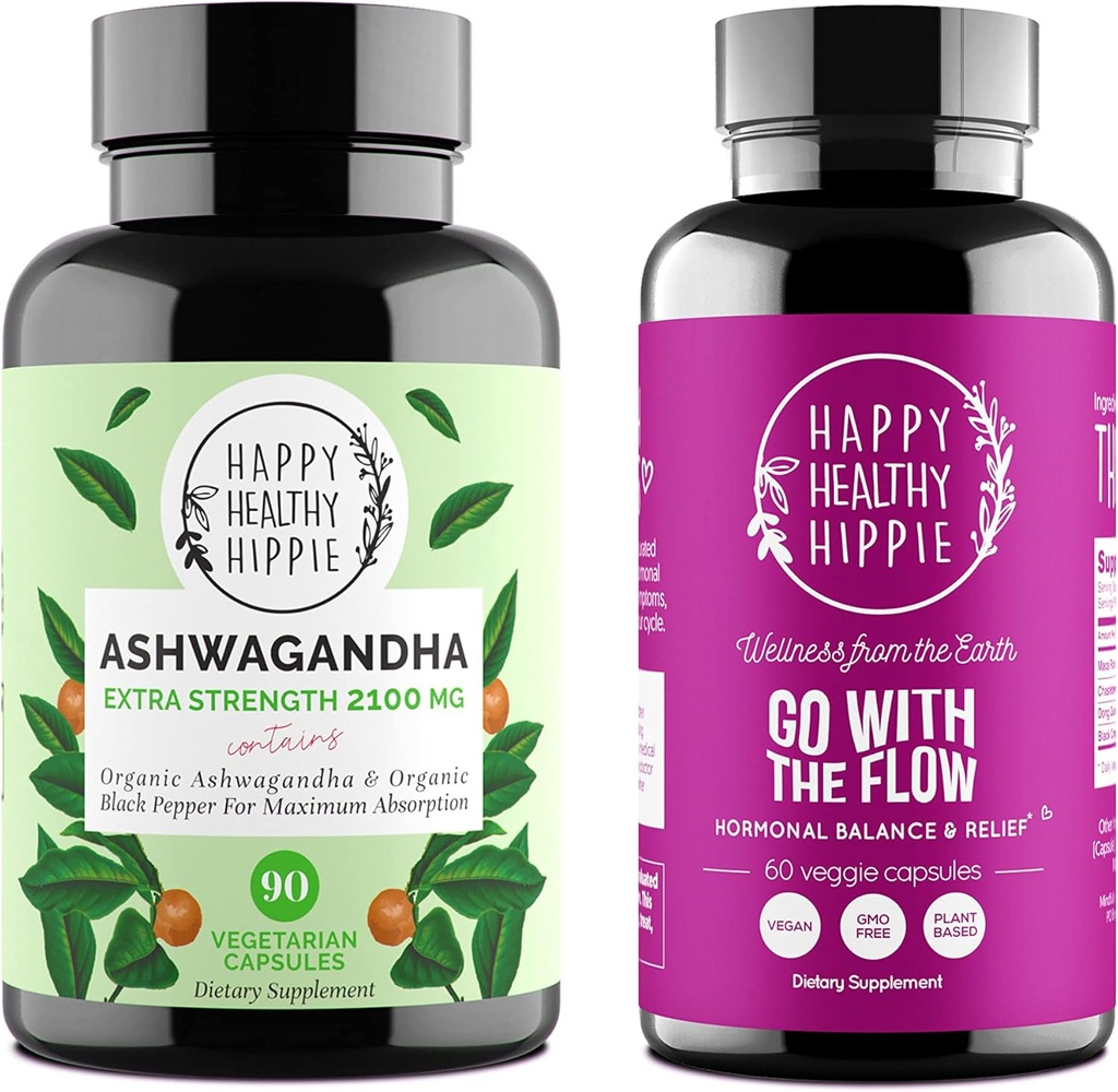Šťastný zdravý hippie Go with The Flow Bundle (2pk) - Go with The Flow & Ashwagandha