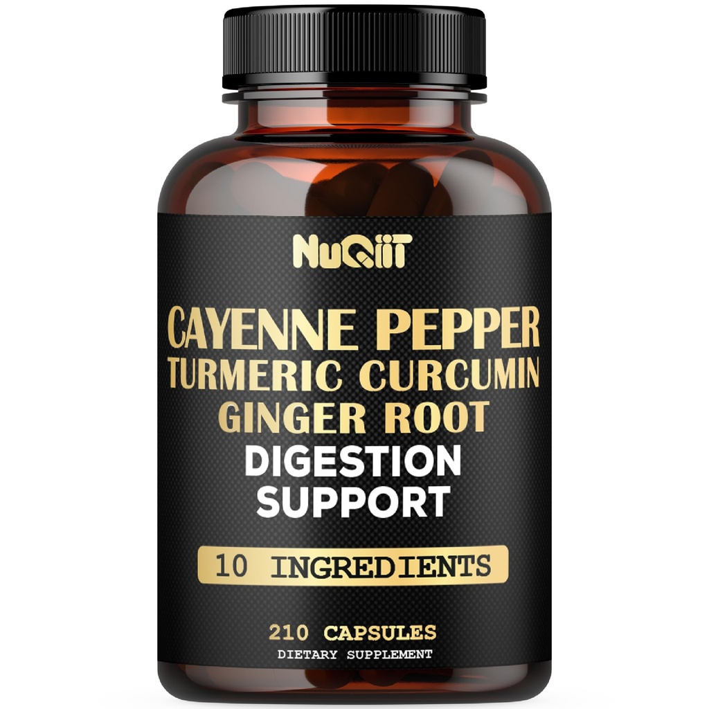 Cayenne Pepper Dodatek s kurkumin kořen, Zázvor Root, Cejlon Skořice Bark & More - imunitní systém, Společné zdraví a stravitelná zdravotní podpora - 210 Kapsle