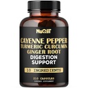 Cayenne Pepper Dodatek s kurkumin kořen, Zázvor Root, Cejlon Skořice Bark & More - imunitní systém, Společné zdraví a stravitelná zdravotní podpora - 210 Kapsle