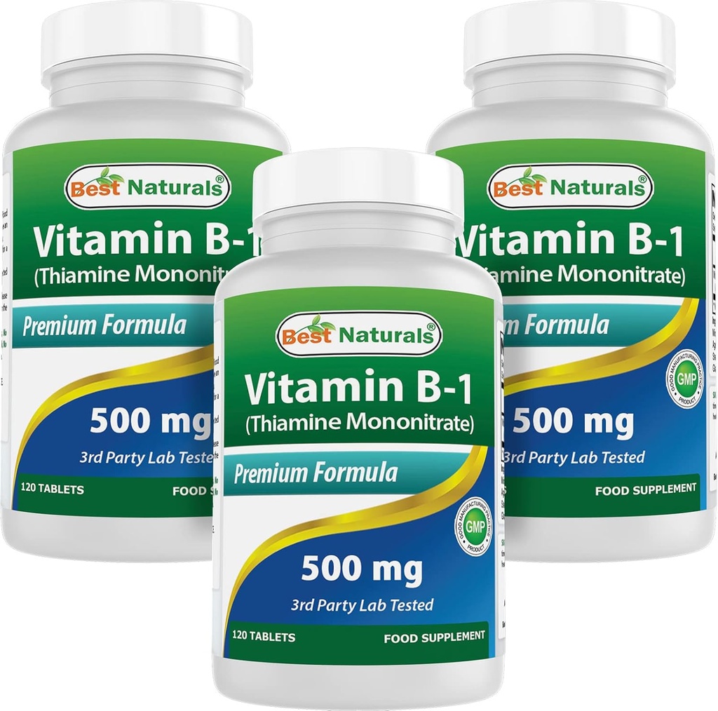 Nejlepší Naturals Vitamin B1 jako thiamin Mononitrát 500 mg 120 tablet (120 Počet (balení po 3))
