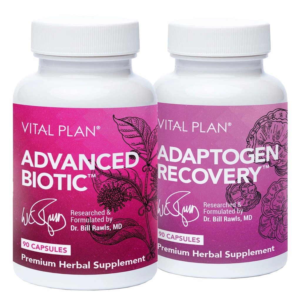 Vitální plán Imunitní podpora doplňky Dr. Bill Rawls - Imunity Boost Bundle w / Japonská Knotweed, Kočičí dráp, Čínská skullcap & Reishi Houba