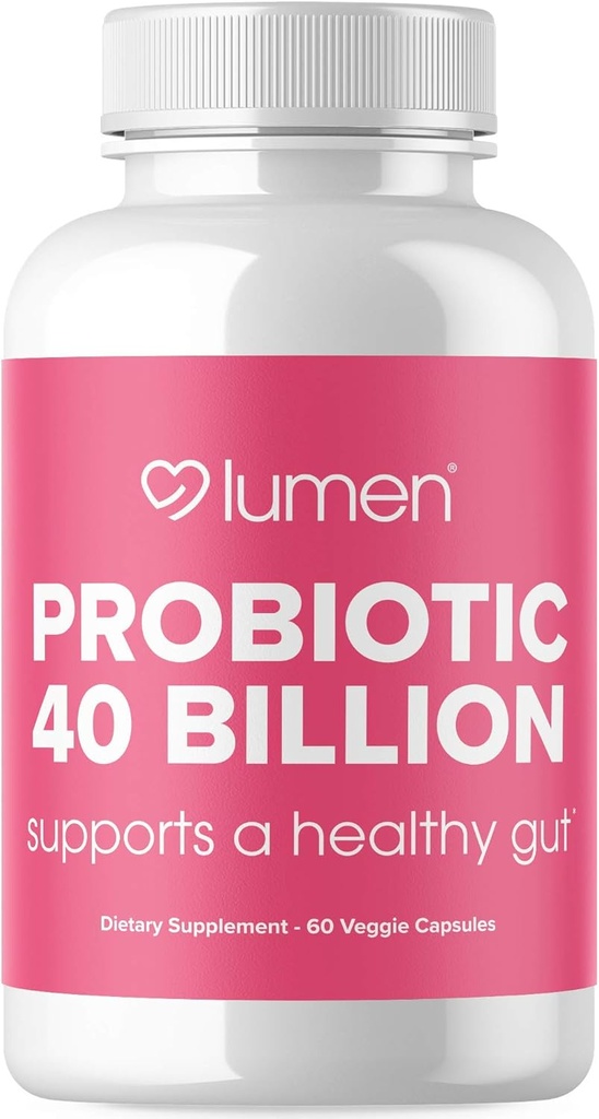 Lumen Naturals Probiotika 40 miliard CFU 124; Probiotika pro ženy a muže 124; Podporuje Digestion, Gut Health & Imunity System with Digestive Enzymes - 60 Veggie Count