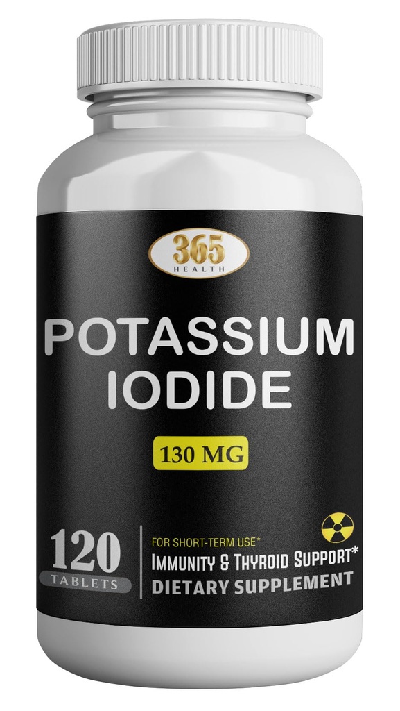 Iodide130 mg kalium - KI tablety - Potassium130 mg - USA Made kalium jód Pills YODO Naciente, Yoduro de potasio - 120 tablet
